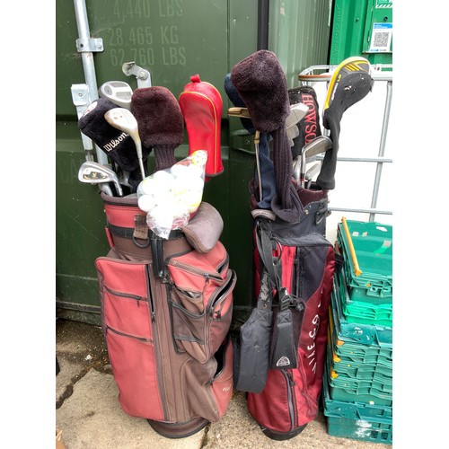 70 - 2x Golf Bags with Clubs and Balls