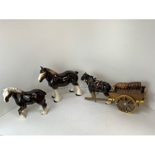 142 - Shire Horse Ornaments and Brewer’s Cart