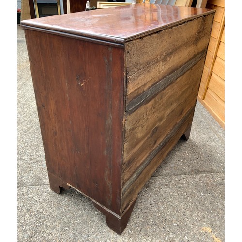 544 - Victorian Mahogany Two over Three Chest of Drawers with Bracket Feet