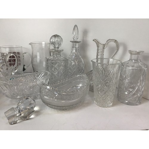 202 - Glassware - Decanters, Fruit Bowls and Jugs etc