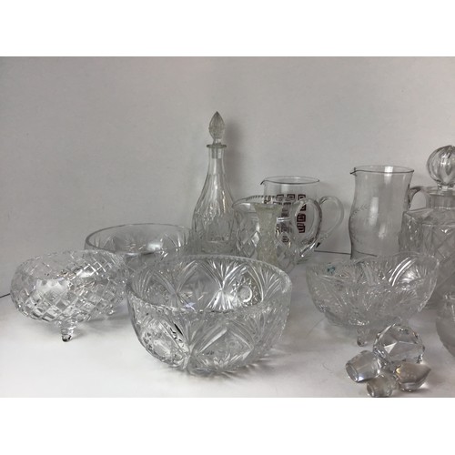 202 - Glassware - Decanters, Fruit Bowls and Jugs etc