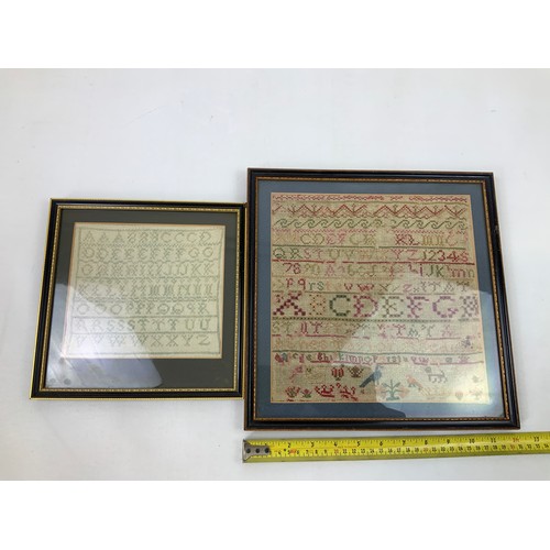 573 - 2x Framed Embroidery Samplers