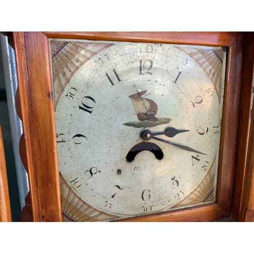 299 - Victorian Pine Longcase Clock with Battery Movement