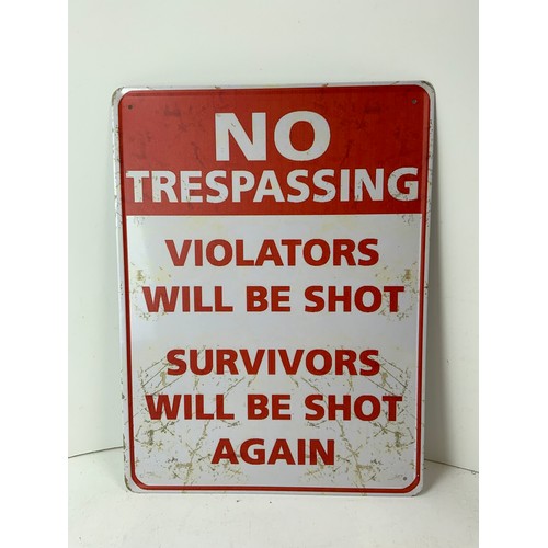 146 - Reproduction Metal Sign - No Trespassing