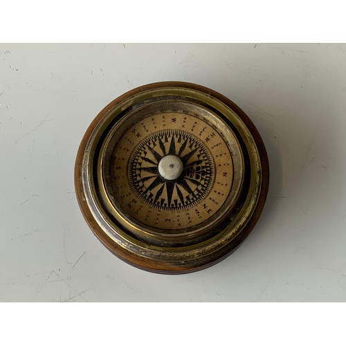 702 - Vintage Wood Mounted Compass