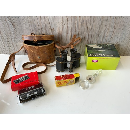 412 - Vintage Binoculars, Pocket Binoculars, Wheetabix Ten in One Scope and Viewer