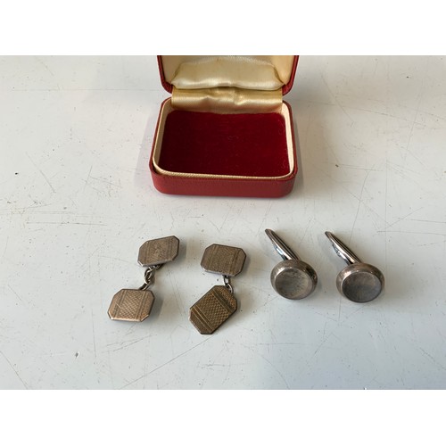 684 - 2x Pairs of Silver Cufflinks