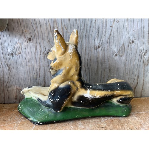 310 - Art Deco Chalkware German Shepherd Dog