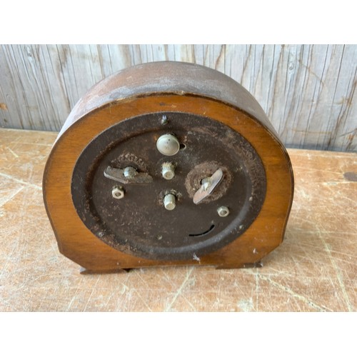 398 - Ship’s Wheel Nutcracker, Weltime Vintage Mantel Clock and Modern Clock