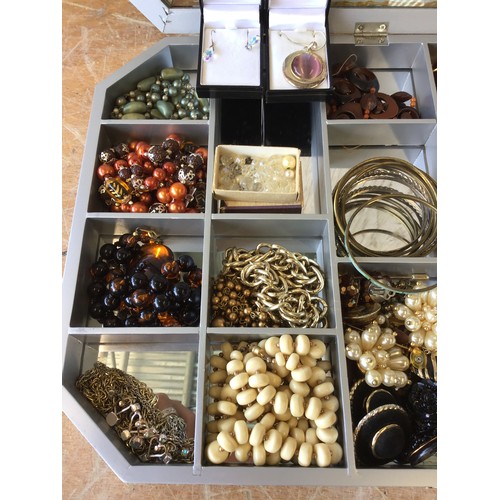 248 - Display Case and Contents - Costume Jewellery