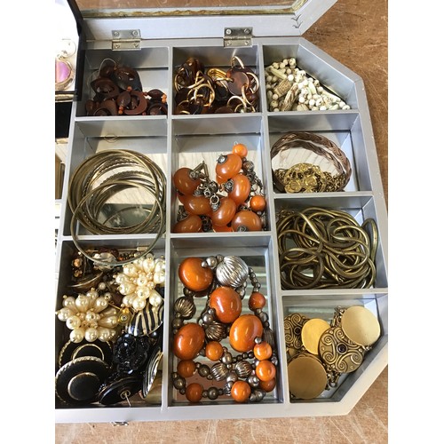 248 - Display Case and Contents - Costume Jewellery