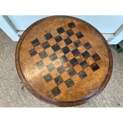 368 - Mahogany Games Table - Warped Top