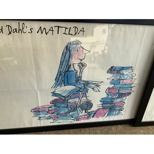 648 - Framed Pictures Roald Dahl - 90cm x 56cm