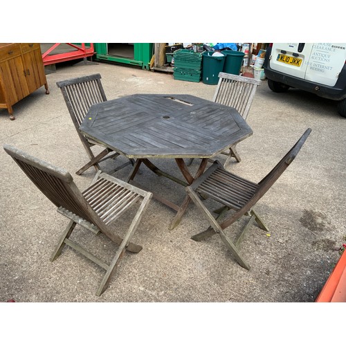 100A - Teak Garden Table and Chairs
