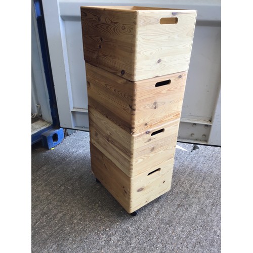 557 - Pine Storage Boxes on Castors