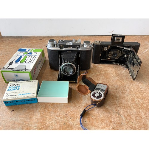 710 - Kodak Vintage Cameras, Stitz Light Meter and Micro Slides etc