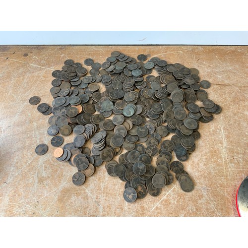 725 - Tin of Victorian and Other Old Pennies