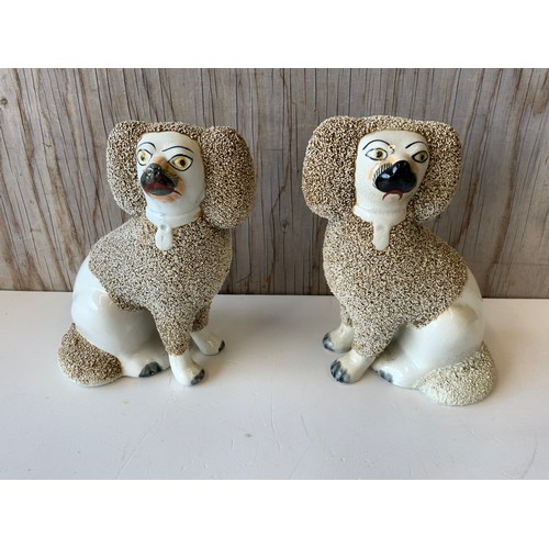 722 - Pair of Staffordshire Pottery Dogs