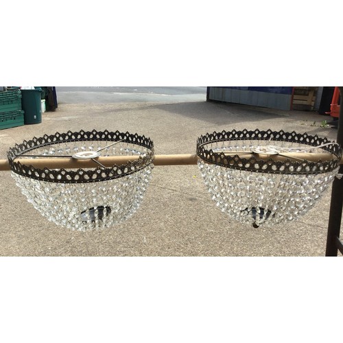 700 - Pair of Vintage Crystal Light Shades