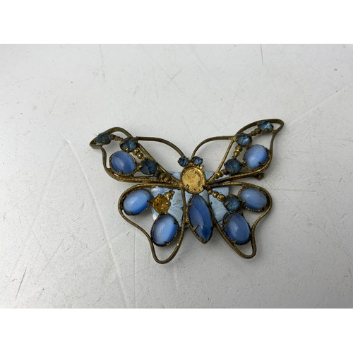 709 - Platedware Items and Butterfly Brooch