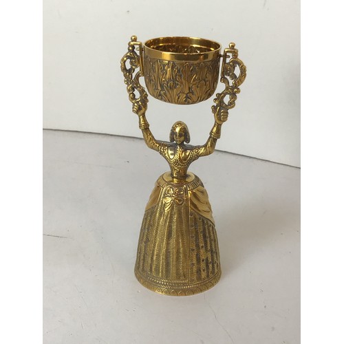 678 - Silver with Gilt Wash Wager Marriage Cup - H14cm