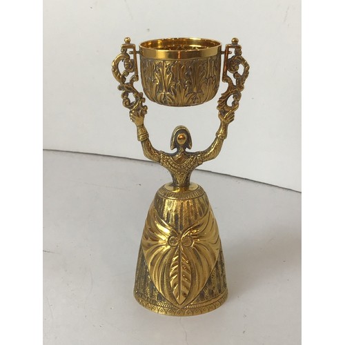 678 - Silver with Gilt Wash Wager Marriage Cup - H14cm