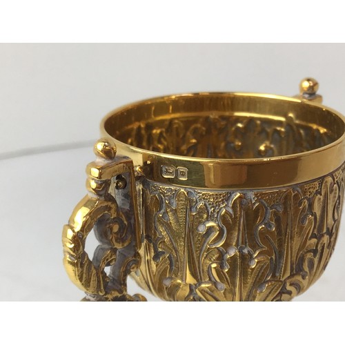 678 - Silver with Gilt Wash Wager Marriage Cup - H14cm