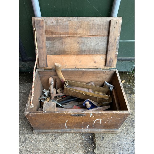 776 - Wooden Tool Box and Contents - Tools