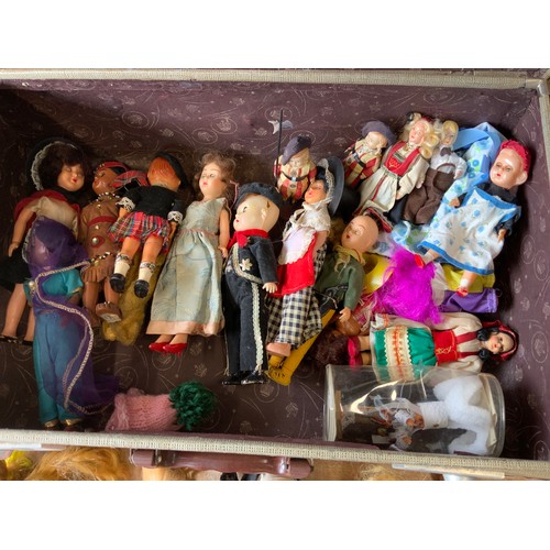 246 - Collection of Dolls in Vintage Suitcase