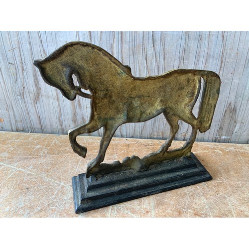 225 - Antique Brass Horse Door Porter