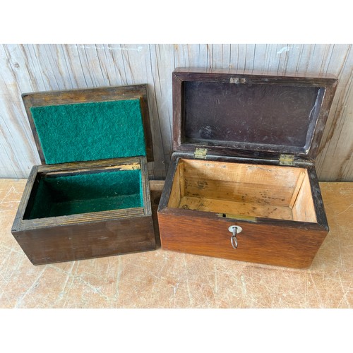 768 - 2x Wooden Boxes - One with Key