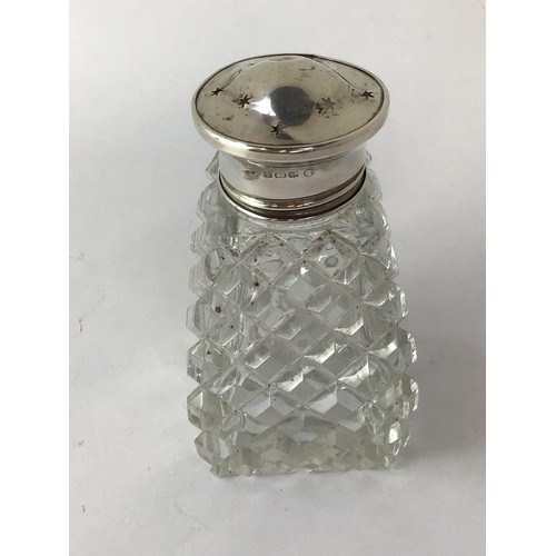 725 - Cut Glass Sugar Sifter with Sterling Silver Top