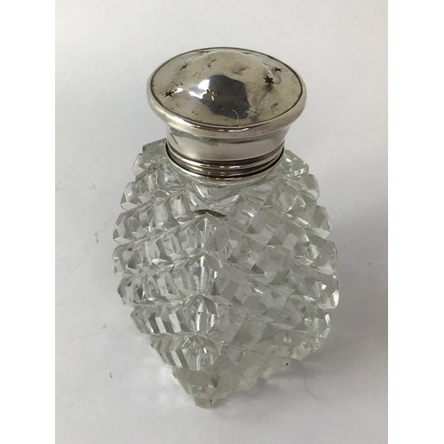 725 - Cut Glass Sugar Sifter with Sterling Silver Top