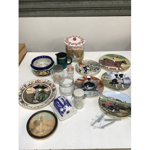 568 - Emma Bridgewater Biscuit Barrel, Collectors Plates - Royal Doulton etc, Storage Jars etc