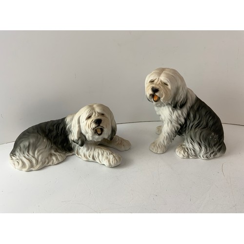 777 - 2x Harvey Knox Old English Sheepdog Ornaments