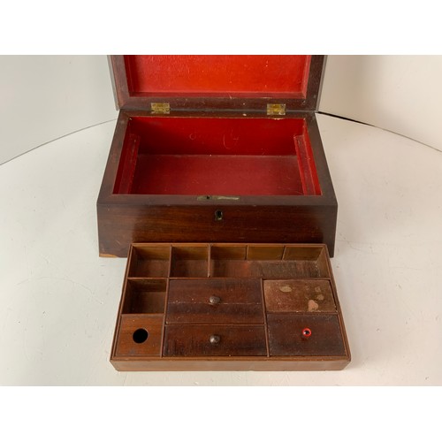 757 - Wooden Writing/Sewing Box