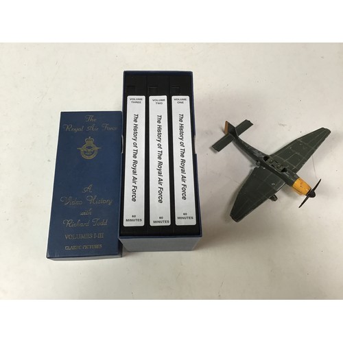 781 - Vol 1-3 History of the Royal Airforce VHS and Dinky Aeroplane