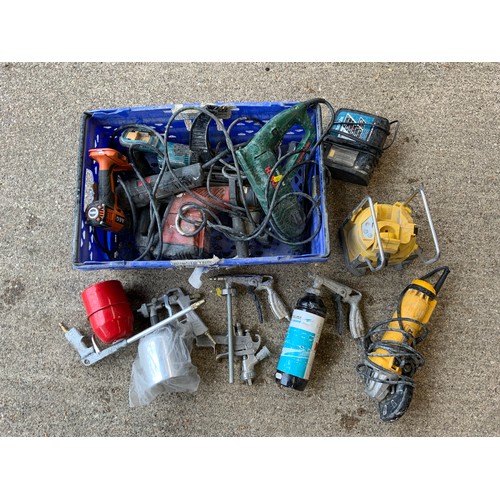 867 - Crate of Tools - Bosch Hammer Drill and Air Tools etc