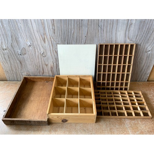 320 - Wooden Storage Boxes/Printers Tray etc