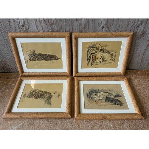 556 - 4x Original Framed Lucy Dawson 1936 Vintage Prints of Dogs