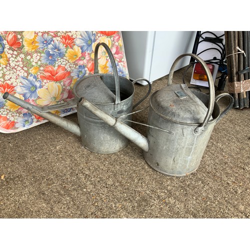 20 - 2x Galvanised Watering Cans