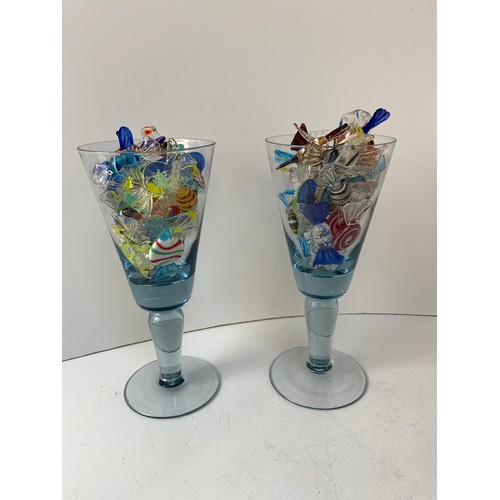 533 - 2x Glasses with Glass Sweets