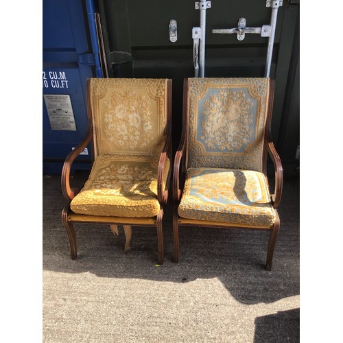 428 - Pair of Wood Framed Upholstered Chairs