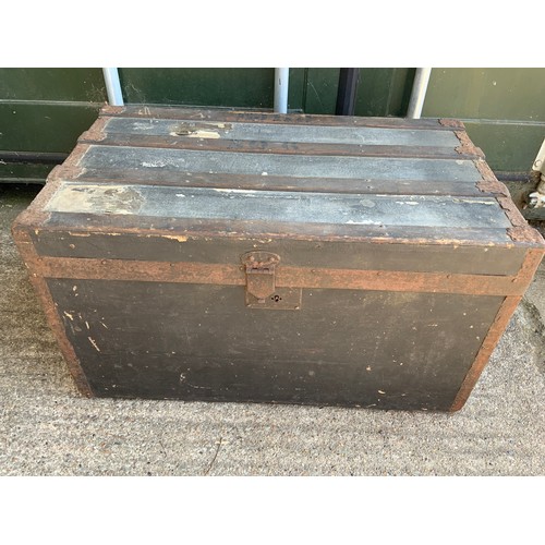 427 - Victorian Metal Bound Trunk