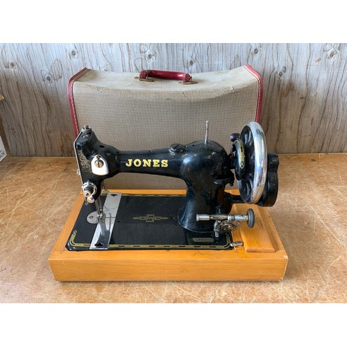 334 - Cased Jones Sewing Machine