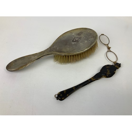 154 - Silver Brush and Lorgnette