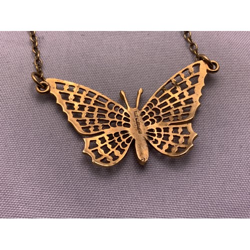 167 - 9ct Gold Butterfly Necklace - 5gms