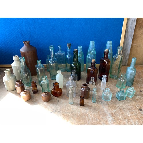 299 - Old Cod Bottles and Inkwells etc