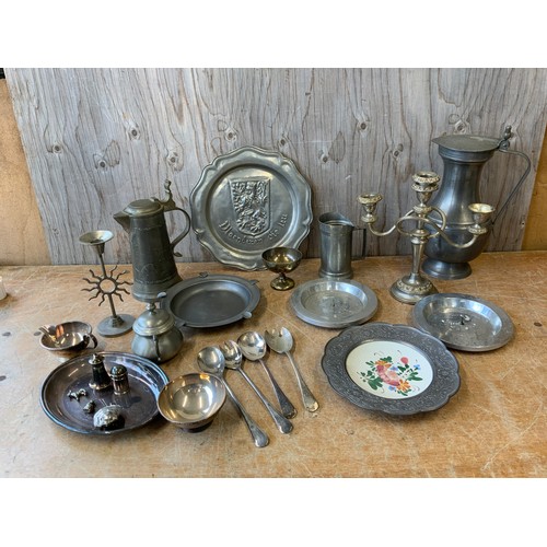 236 - Collection of Pewter and Silver Platedware