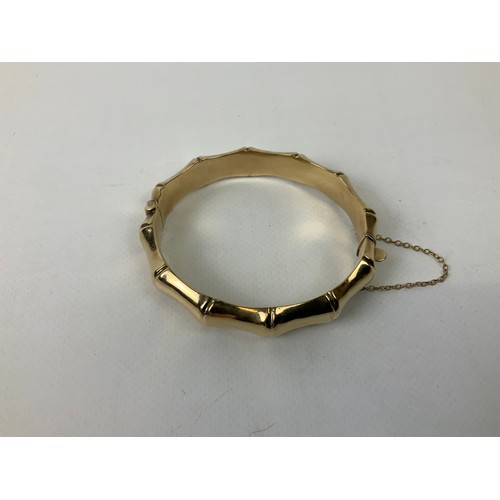 294 - 9ct Gold Bamboo Bangle - 17gms